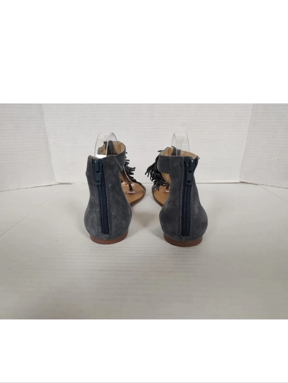 Sole Society Suede Sandals Koa Vista Blue 9.5 Thong Ankle Strap Flats